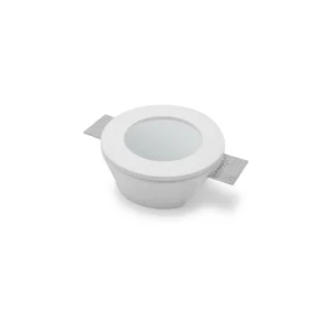 Lampo Faretto GU10 in Gesso Tondo per Led da Incasso con Vetro