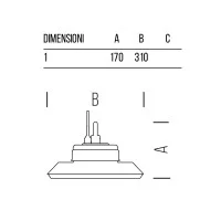 Bot Lighting Proiettore HIGH BAY LED 200W IP65 28000lm Alta Efficienza
