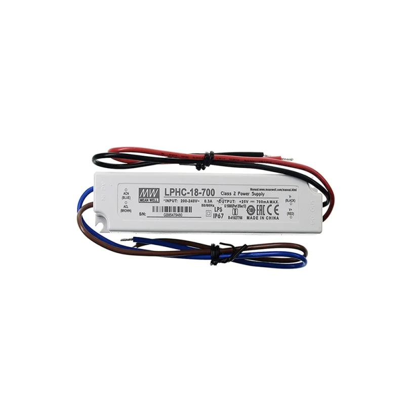 Meanwell Alimentatore LPHC-18-700 18W 700mA IP67 LED Corrente Costante Meanwell Alimentatore LPHC-18-700 18W 700mA IP67 LED Corrente Costante