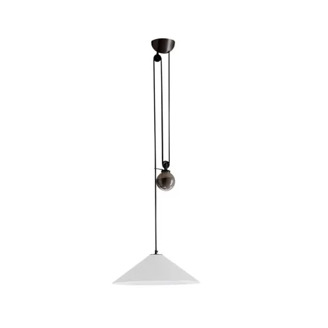 Artemide Aggregato Saliscendi suspension large white cone