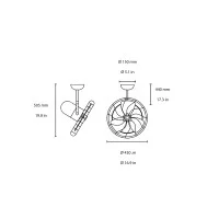 Faro Keiki S ventilatore soffitto e parete 3 velocità