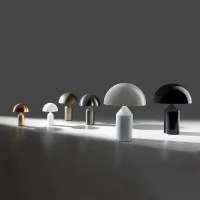 Oluce Atollo 233 lampada da tavolo nickel nero