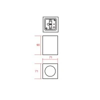 Molveno Lighting Neos Small Square Ceiling Lamp Plaster