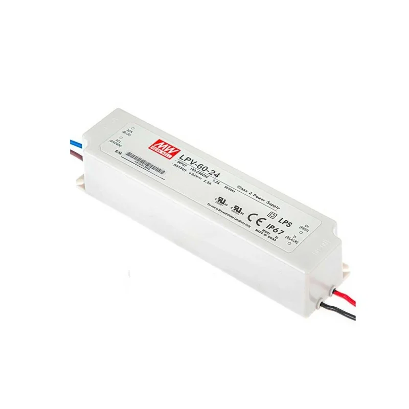 Meanwell Power Supply LPV-60-24 60W 24V 2.5A IP67 LED Constant Voltage Driver Meanwell Power Supply LPV-60-24 60W 24V 2.5A IP67 LED Constant Voltage Driver