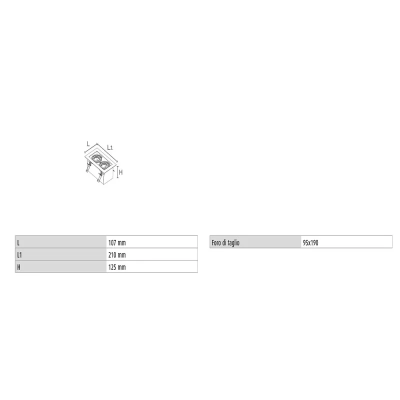 Duralamp faretto da Incasso GU10 Doppio orientabile Duralamp faretto da Incasso GU10 Doppio orientabile