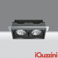 IGuzzini Faro Incasso Doppio Deep Frame Minimal Nero Orientabile