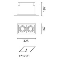 IGuzzini Faro Incasso Doppio Deep Frame Minimal Nero Orientabile