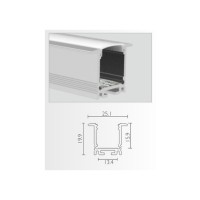 Marino Cristal Profilo Incasso bianco con Molle 2 Metri Per Strisce LED
