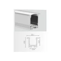 Marino Cristal White Recessed Profile with Springs 2 Meters For LED Strips