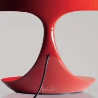 Martinelli Luce Cobra E27 Lampada da Tavolo Rosso Design Elio