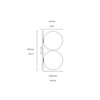 Flos IC C/W1 Double Applique Wall or Ceiling Lamp