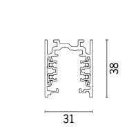 iGuzzini 6772.012 Binario Elettrificato in Alluminio 2 Metri