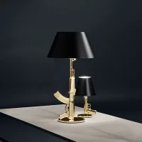 Flos Guns Table Gun Lamp Shiny Gold by Philippe Strack 2005