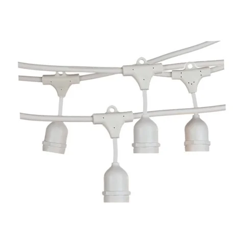Catena Luminosa Cordoniera Bianco 10 Portalampada E27 10 metri esterno