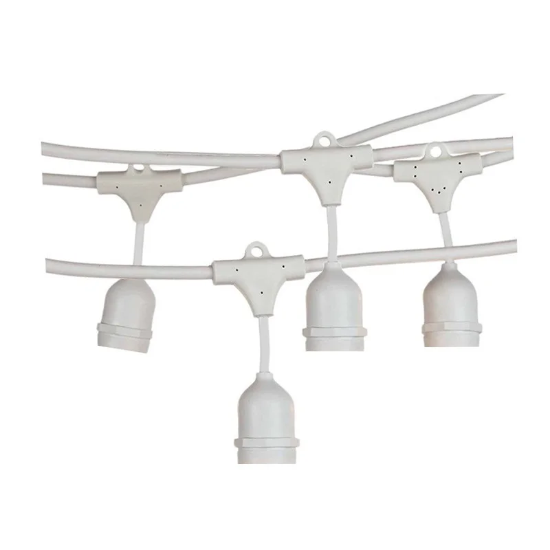 Catena Luminosa Cordoniera Bianco 10 Portalampada E27 10 metri esterno