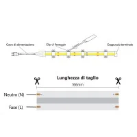 Striscia LED 5 Metri COB Milky 14W/m 220V IP65 dimmerabile