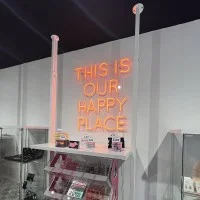 Bright Colored Neon Sign THIS IS OUR HAPPY PLACE