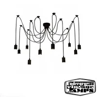 Vintage Suspension Ceiling Lamp 10 E27 40W Lampholder Black Vintage Suspension Ceiling Lamp 10 E27 40W Lampholder Black