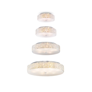 Ideal Lux Roma lampada da soffitto cromata con cristalli