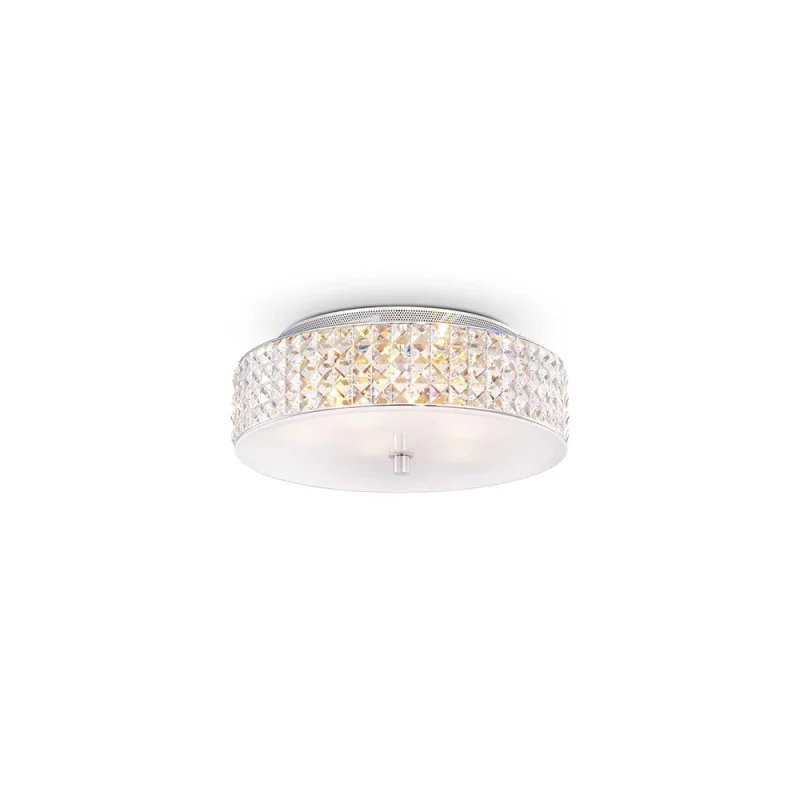 Ideal Lux Roma lampada da soffitto cromata con cristalli Ideal Lux Roma lampada da soffitto cromata con cristalli