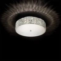Ideal Lux Roma chrome ceiling lamp with crystals
