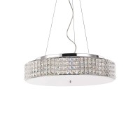 Ideal Lux Roma chrome suspension lamp with crystals