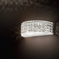 Ideal Lux Roma chrome wall lamp with crystals