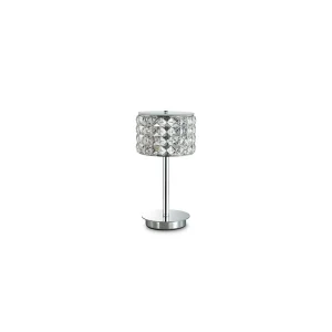 Ideal Lux Roma lampada da tavolo cromata con cristalli