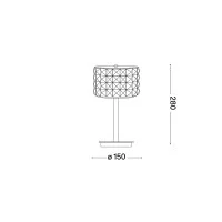Ideal Lux Roma lampada da tavolo cromata con cristalli