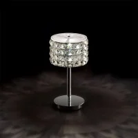 Ideal Lux Roma chrome table lamp with crystals