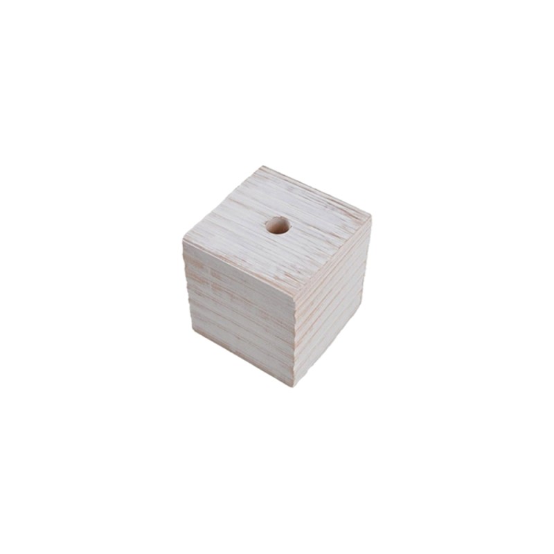 Portalampada Quadrato Cubo E27 in Legno