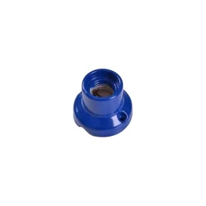 Portalampada Vintage E27 in Porcellana Base Dritta Blu Parete o Soffitto