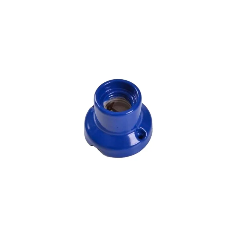 Portalampada Vintage E27 in Porcellana Base Dritta Blu Parete o Soffitto Portalampada Vintage E27 in Porcellana Base Dritta Blu Parete o Soffitto