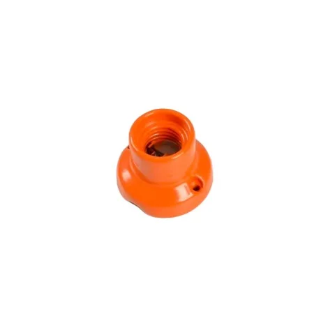 E27 Vintage Lampholder Porcelain Straight Base Orange Wall or Ceiling