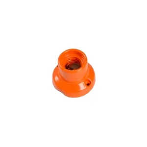 E27 Vintage Lampholder Porcelain Straight Base Orange Wall or Ceiling