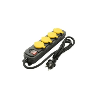 Multiple with 4 sockets IP44 and switch for outdoor