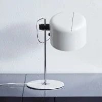 Oluce Coupé Lampada da Tavolo Bianco Design Joe Colombo 1967