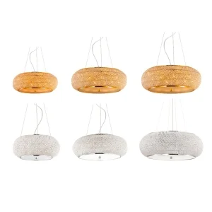 Ideal Lux Pasha lampada a sospensione cromata con cristalli