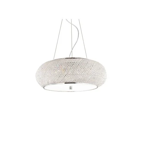 Ideal Lux Pasha chrome suspension lamp with crystals