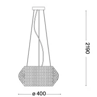 Ideal Lux Pasha lampada a sospensione cromata con cristalli
