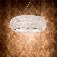 Ideal Lux Pasha lampada a sospensione cromata con cristalli