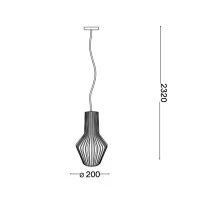Ideal Lux Citrus suspension lamp in wood