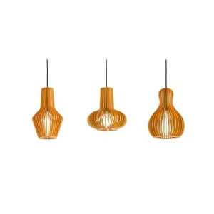Ideal Lux Citrus suspension lamp in wood