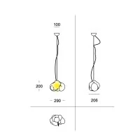 Cattaneo Nuvola suspension lamp in blown glass