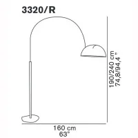 Oluce Coupè Lampada da Terra ad Arco Design Joe Colombo 1967