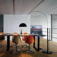 Oluce Coupè Floor Lamp Arco 3320/R Design Joe Colombo 1967