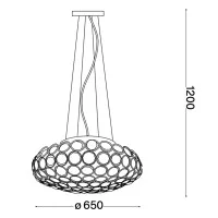 Ideal Lux King chrome suspension lamp with crystals