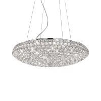 Ideal Lux King chrome suspension lamp with crystals