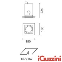 IGuzzini 4245.01 Frame incasso quadrato bianco G12 una luce