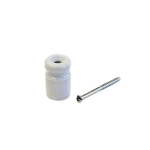 Ceramic Isolator 45x25 mm White with Screw Included